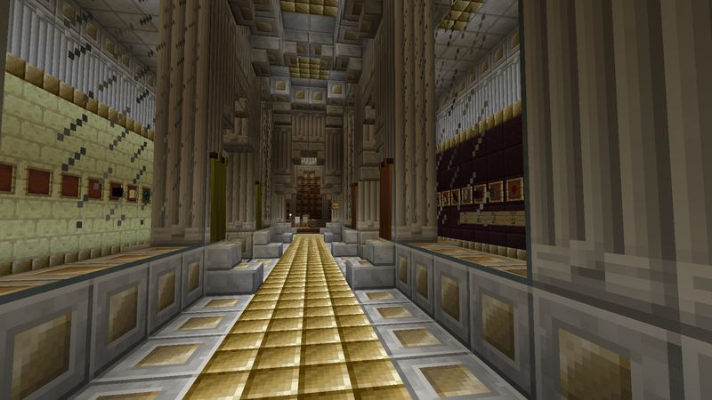 Hallway at spawn, with two small Hallway at spawn, with two small